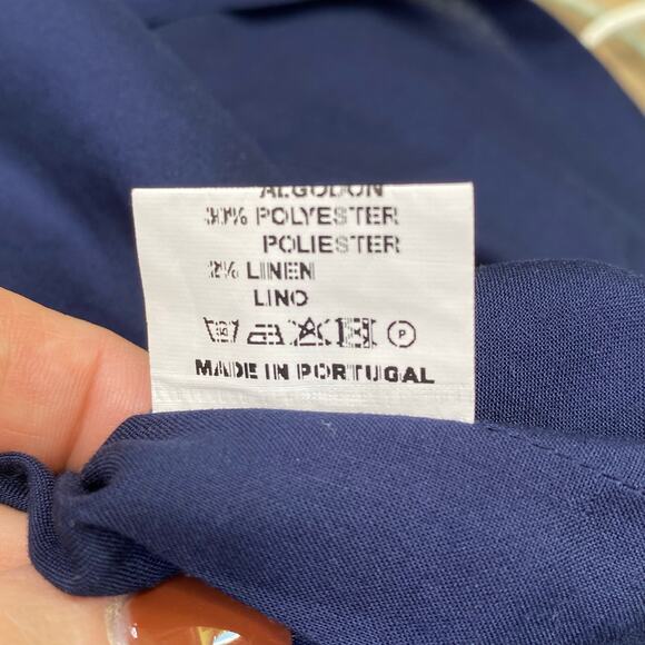 VILAGALLO Embroidered Tropical Leaves Shift Dress Sz US 2 / IT 40 White & Blue - Picture 9 of 10